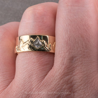 Custom Kite Diamond and Mountain Men's Wedding Band