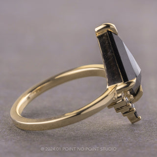 .92 Carat Black Kite Diamond Engagement Ring, Ombre Ava Setting, 14k Yellow Gold