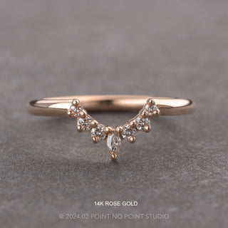 Etta Wedding Ring, 7 Diamond, Round Band