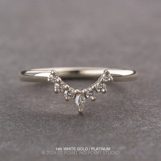 Etta Wedding Ring, 7 Diamond, Round Band