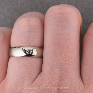 Salt and Pepper Diamond Men's Ring, Comfort Fit, 14K White Gold