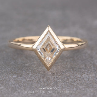 Lozenge Moissanite Engagement Ring, Bezel Jane Setting