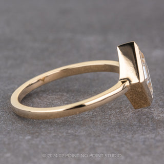 Lozenge Moissanite Engagement Ring, Bezel Jane Setting, 14K Yellow Gold