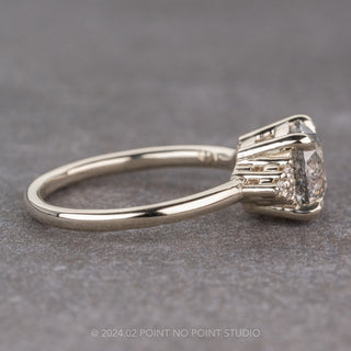 2.21 Carat Salt and Pepper Round Diamond Engagement Ring, Quinn Setting, Platinum