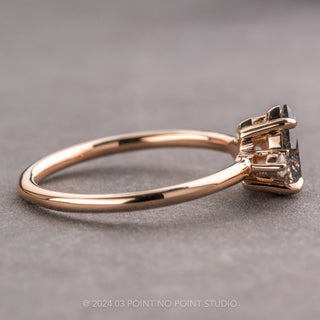 1.06 Carat Salt and Pepper Pear Diamond Engagement Ring, Zoe Setting, 14K Rose Gold