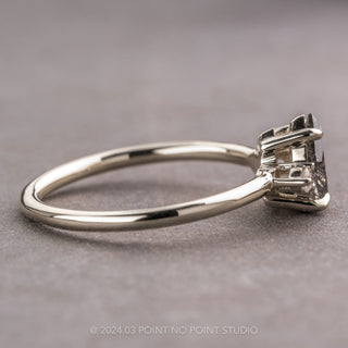 1.06 Carat Salt and Pepper Pear Diamond Engagement Ring, Zoe Setting, 14K White Gold