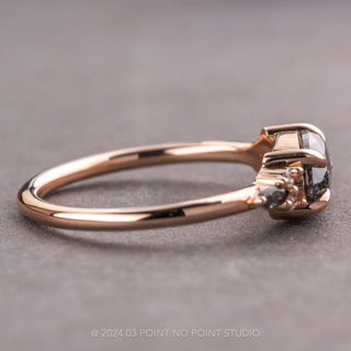 1.75 Carat Salt and Pepper Marquise Diamond Engagement Ring, Quinn Setting, 14k Rose Gold
