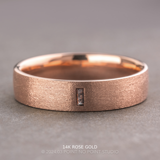 Salt and Pepper Baguette Diamond Mens Wedding Band, Comfort Fit