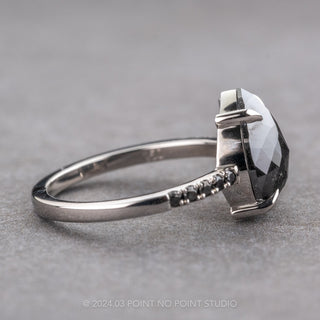 2.91 Carat Black Pear Diamond Engagement Ring, Black Diamond Jules Setting, Platinum