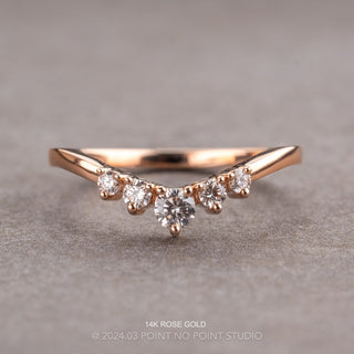 Catherine Wedding Ring, 5 Diamond, Loaf Band