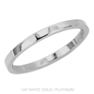Classic Straight Wedding Ring, Square Polished