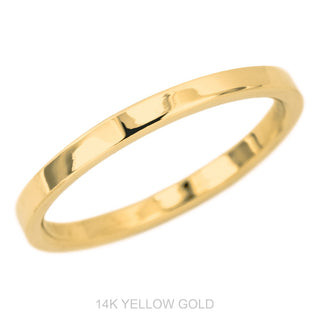 Classic Straight Wedding Ring, Square Polished