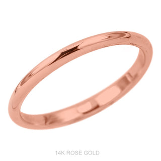 Classic Straight Wedding Ring, 2mm Half Round Polished