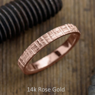 4mm Comfort Fit Mens Wedding Band, Textured Matte