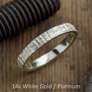 4mm Comfort Fit Mens Wedding Band, Textured Matte