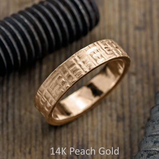 6mm Comfort Fit Mens Wedding Band, Textured Matte