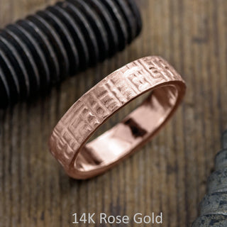 6mm Comfort Fit Mens Wedding Band, Textured Matte