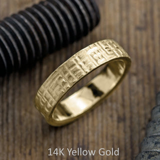 6mm Comfort Fit Mens Wedding Band, Textured Matte