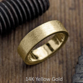 6mm Comfort Fit Mens Wedding Band, Matte