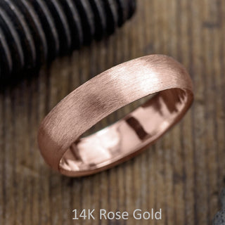 6mm Comfort Fit Wedding Band, Half Round Matte men's wedding band, Point No Point Studio. Eco-friendly, Recycled Metals, Conflict Free.