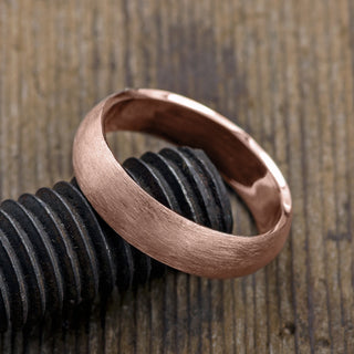 6mm Mens Wedding Band, Half Round Matte
