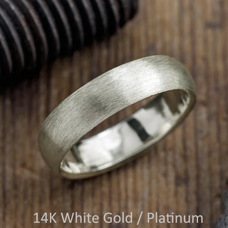 6mm Comfort Fit Wedding Band, Half Round Matte men's wedding band, Point No Point Studio. Eco-friendly, Recycled Metals, Conflict Free.