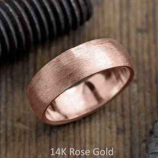 8mm Comfort Fit Mens Wedding Band, Half Round Matte men's wedding band, Point No Point Studio. Eco-friendly, Recycled Metals, Conflict Free.