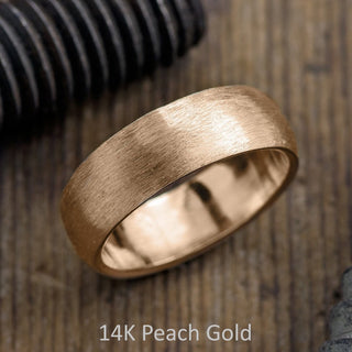 8mm Comfort Fit Mens Wedding Band, Half Round Matte men's wedding band, Point No Point Studio. Eco-friendly, Recycled Metals, Conflict Free.