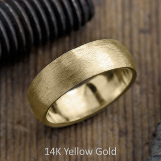8mm Comfort Fit Mens Wedding Band, Half Round Matte men's wedding band, Point No Point Studio. Eco-friendly, Recycled Metals, Conflict Free.
