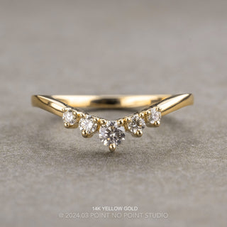 Catherine Wedding Ring, 5 Diamond, Loaf Band