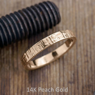 4mm Mens Wedding Band, Textured Polished