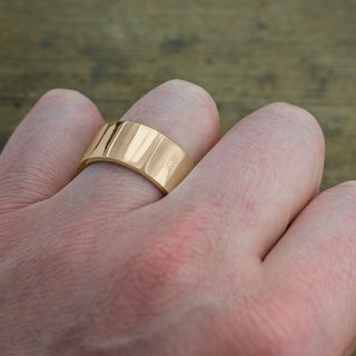 10mm, Comfort Fit, 14k Peach Gold Men's Wedding Band, Polished