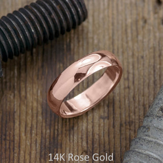 6mm Comfort Fit Mens Wedding Band, Half Round Polished men's wedding band, Point No Point Studio. Eco-friendly, Recycled Metals, Conflict Free.