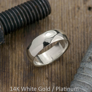 8mm Comfort Fit Mens Wedding Band, Half Round Polished men's wedding band, Point No Point Studio. Eco-friendly, Recycled Metals, Conflict Free.