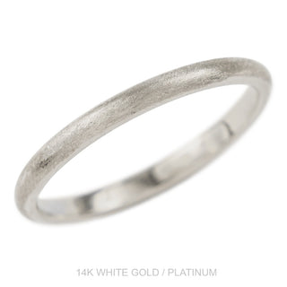 Classic Straight Wedding Ring, 2mm Half Round Matte