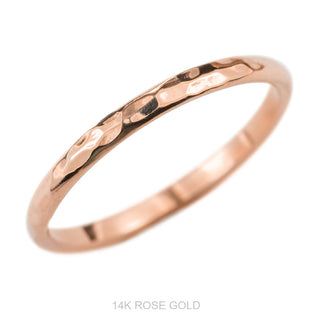 Classic Straight Wedding Ring, 2mm Half Round Hammered Polished