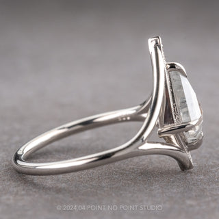1.44 Carat Salt and Pepper Kite Diamond Engagement Ring, Arwen Setting, Platinum