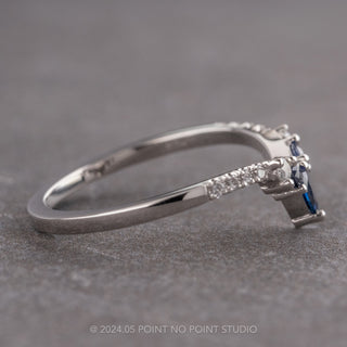 Sapphire and Extra Diamond Cassiopeia Wedding Ring, Platinum