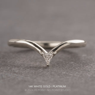 Beth Wedding Ring, Triangle Diamond, Round Band