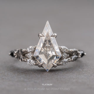Kite Moissanite and Diamond Engagement Ring, Ombre Winnie Setting
