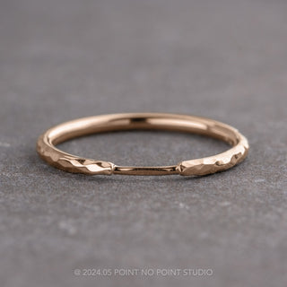 Hammered Harper Cuff Wedding Band, 14k Rose Gold