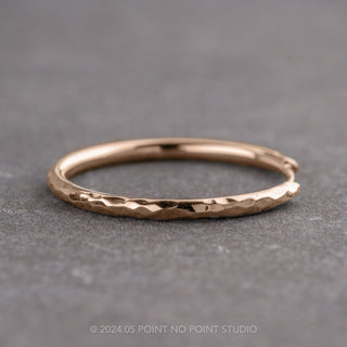 Hammered Harper Cuff Wedding Band, 14k Rose Gold