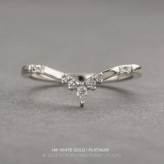 Flora Wedding Ring, 9 Diamond, Loaf Band