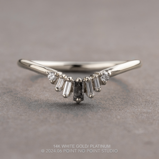 Winslow Wedding Ring, 7 White & Salt and Pepper Diamond, Round Band