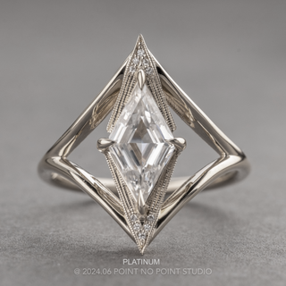 1.21 Carat Lozenge Moissanite and Diamond Engagement Ring, Arwen Setting