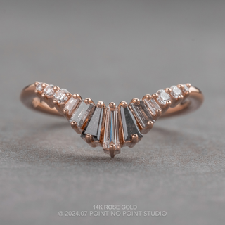 Wilhelmina Wedding Ring, 13 Ombre Diamond, Round Band