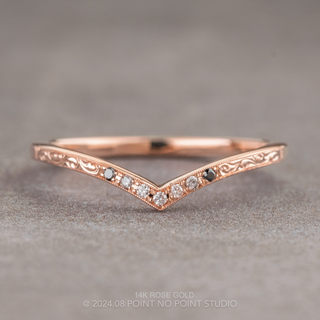 Vintage Viola Wedding Ring, 7 Ombre Diamond