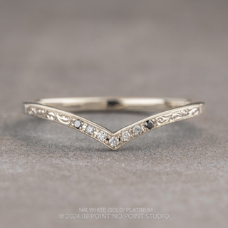 Vintage Viola Wedding Ring, 7 Ombre Diamond