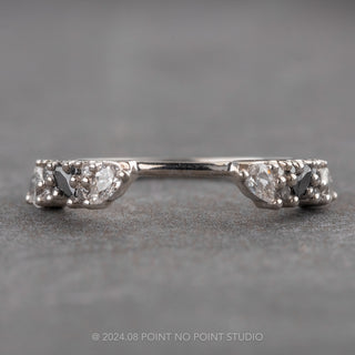 Ombre Diamond Wedding Cuff, Gemini Setting, 14K White Gold