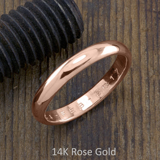 4mm Comfort Fit Mens Wedding Band, Half Round Polished